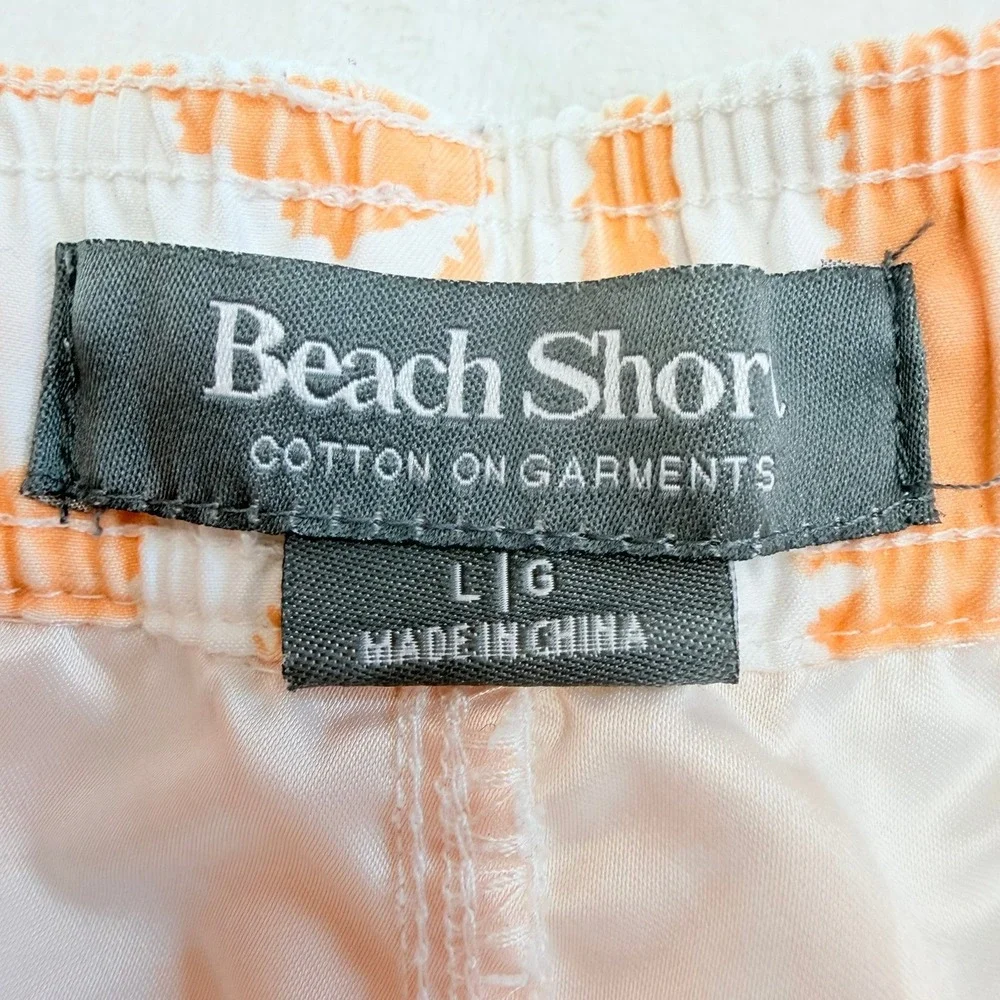 Cotton On Beach Shorts Mens Large Orange Zebra Print Recycled Swim Trunks
